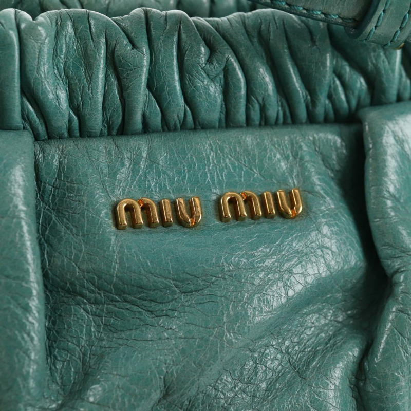 【日本直送】Miu Miu 肩背包 皮革 綠金色 正品 143786V-17