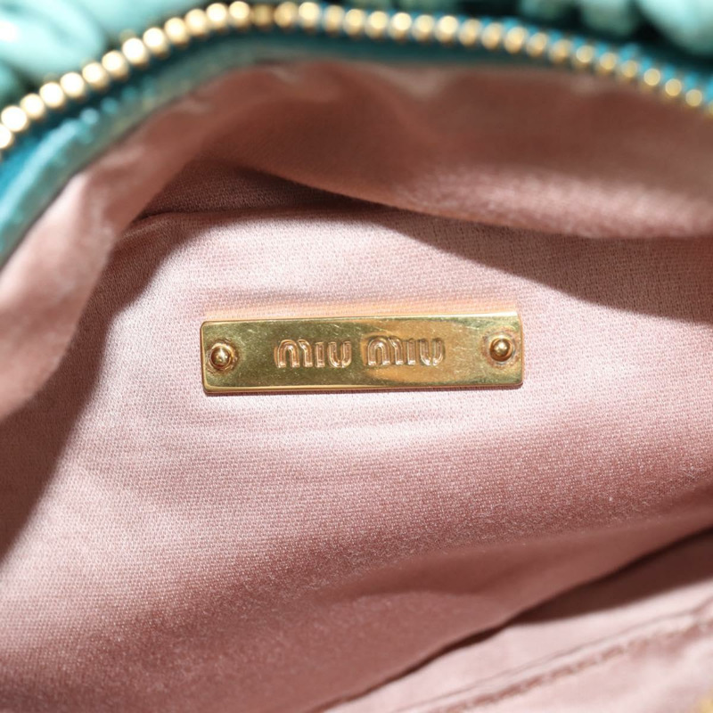 【日本直送】Miu Miu 肩背包 皮革 綠金色 正品 143786V-19