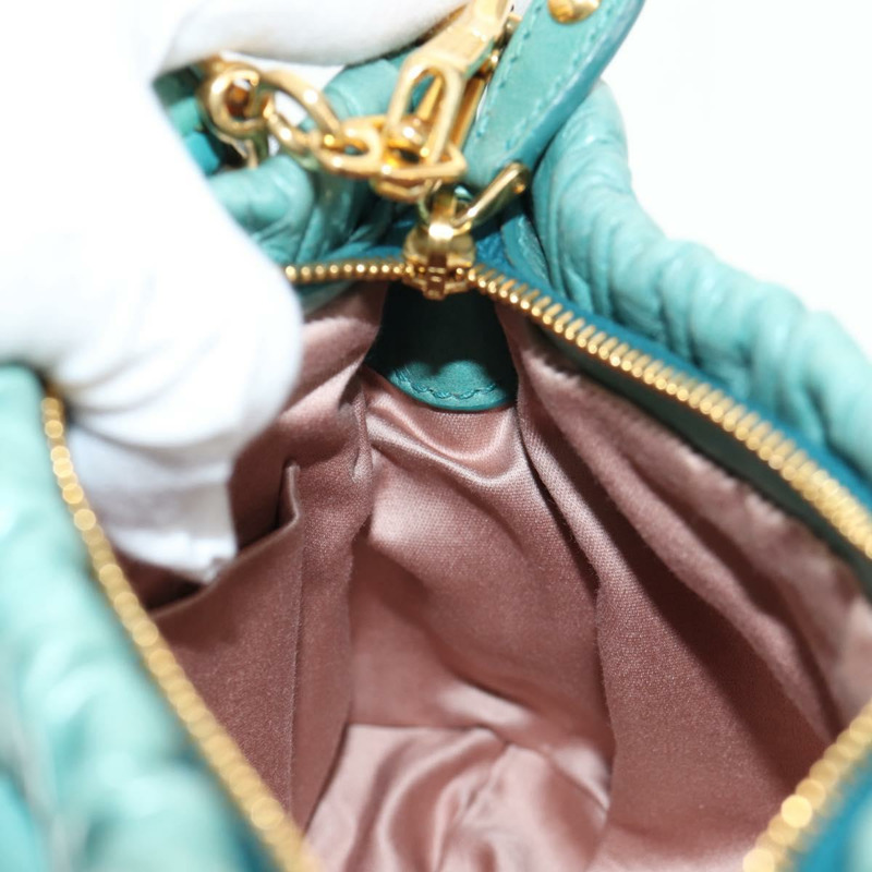 【日本直送】Miu Miu 肩背包 皮革 綠金色 正品 143786V-21