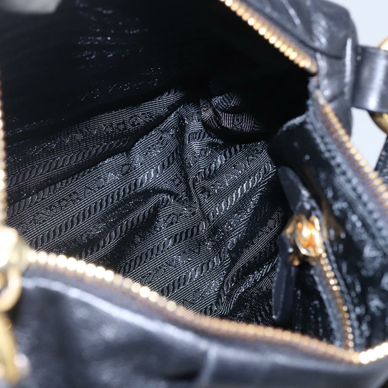 【日本直送】PRADA 手提包 皮革 黑金色 正品 135316V-19