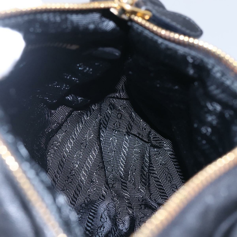 【日本直送】PRADA 手提包 皮革 黑金色 正品 135316V-20