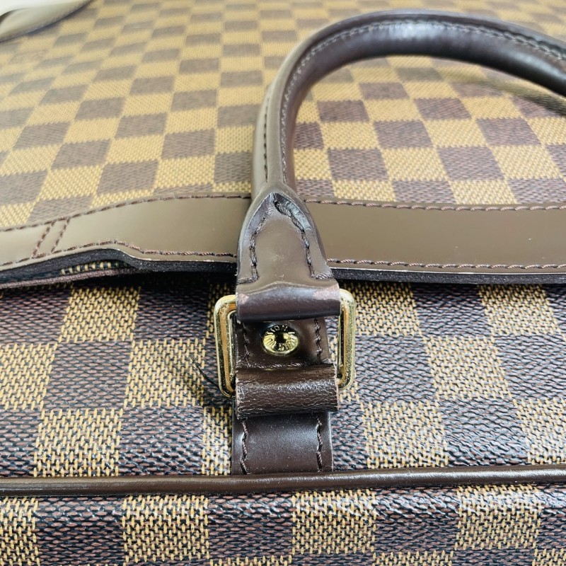 LV/路易威登 棕色棋盤格男士手提包 電腦公事包 肩背包-14