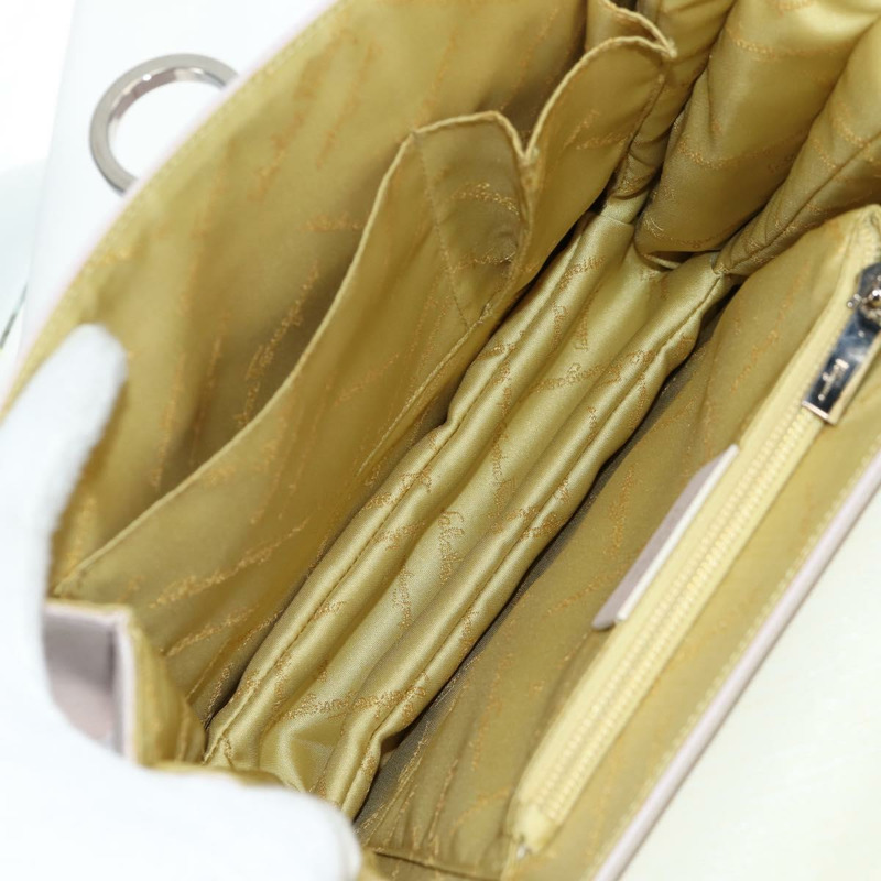 【日本直送】Salvatore Ferragamo Gancini 手提包 皮革 2 向 粉紅色 銀色 正品 128169V-10