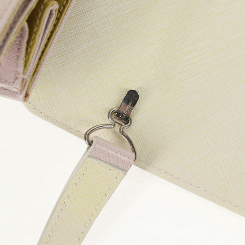 【日本直送】Salvatore Ferragamo Gancini 手提包 皮革 2 向 粉紅色 銀色 正品 128169V-23