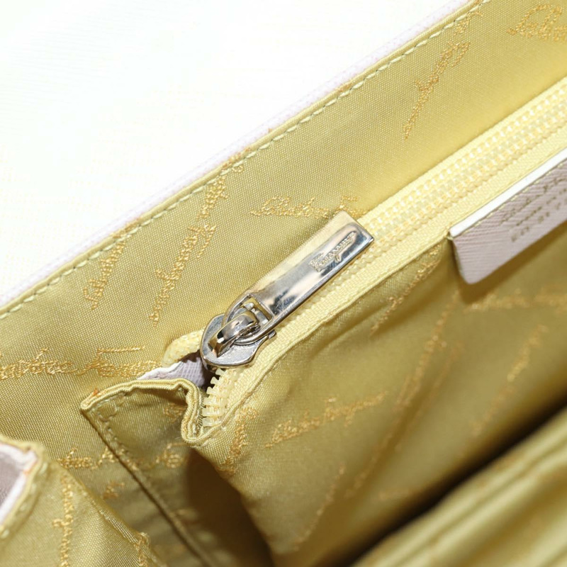 【日本直送】Salvatore Ferragamo Gancini 手提包 皮革 2 向 粉紅色 銀色 正品 128169V-27