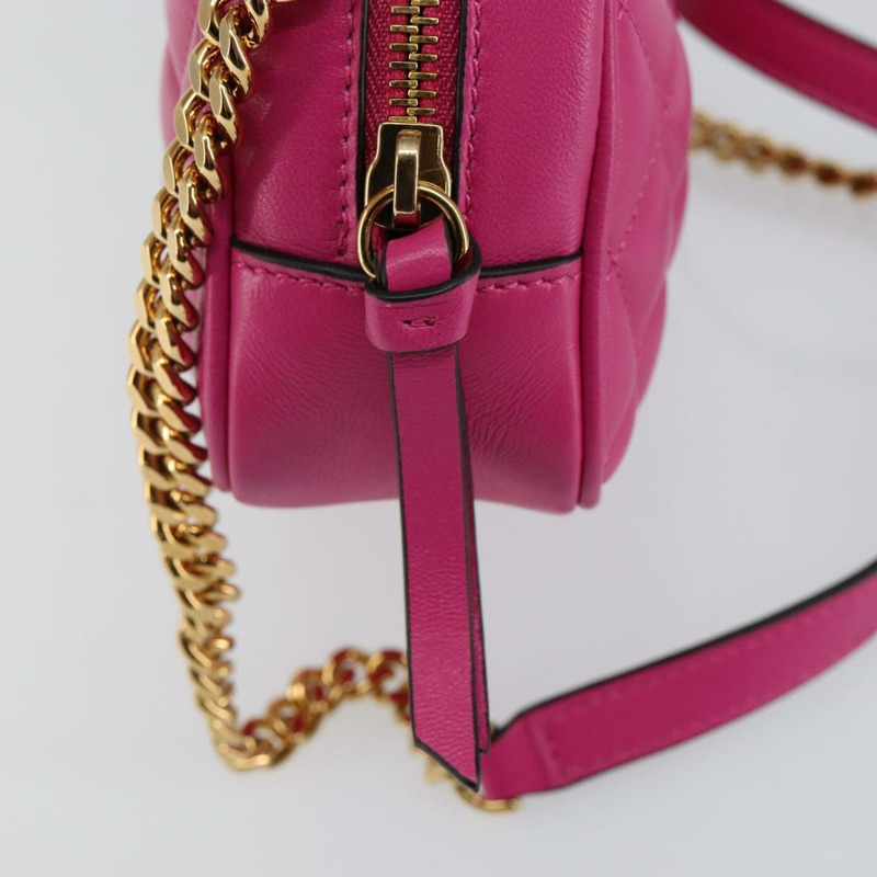 【日本直送】VERSACE 鏈條單肩包 皮革 粉紅金色 正品 128162V-9
