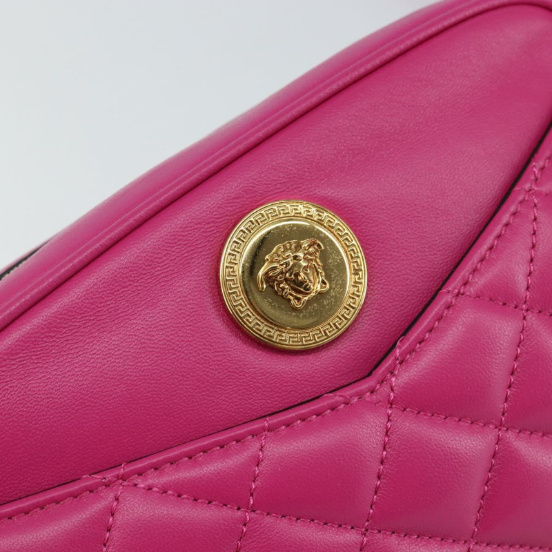 【日本直送】VERSACE 鏈條單肩包 皮革 粉紅金色 正品 128162V-16