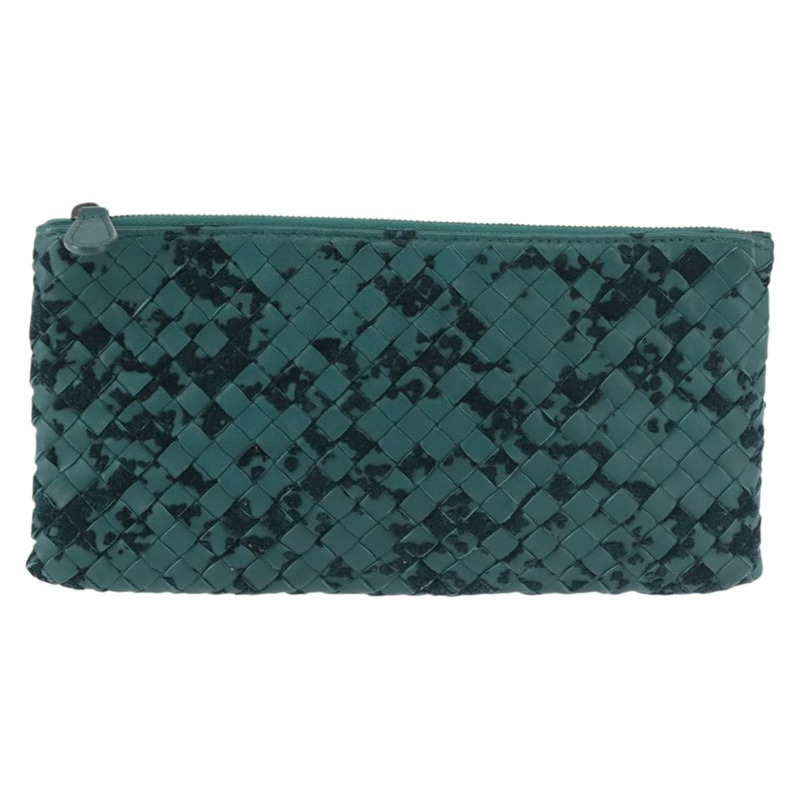 【日本直送】BOTTEGA VENETA INTRECCIATO 手拿包 皮革 綠色 正品 144445V-12