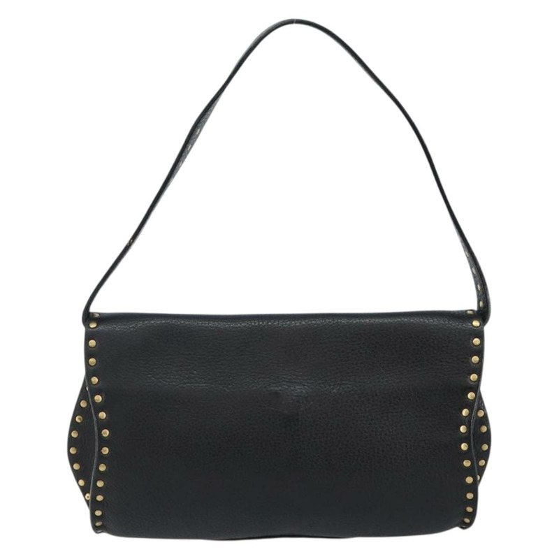 【日本直送】CELINE 鉚釘肩背包 皮革 黑金色 正品 144475V-1