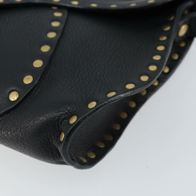 【日本直送】CELINE 鉚釘肩背包 皮革 黑金色 正品 144475V-8