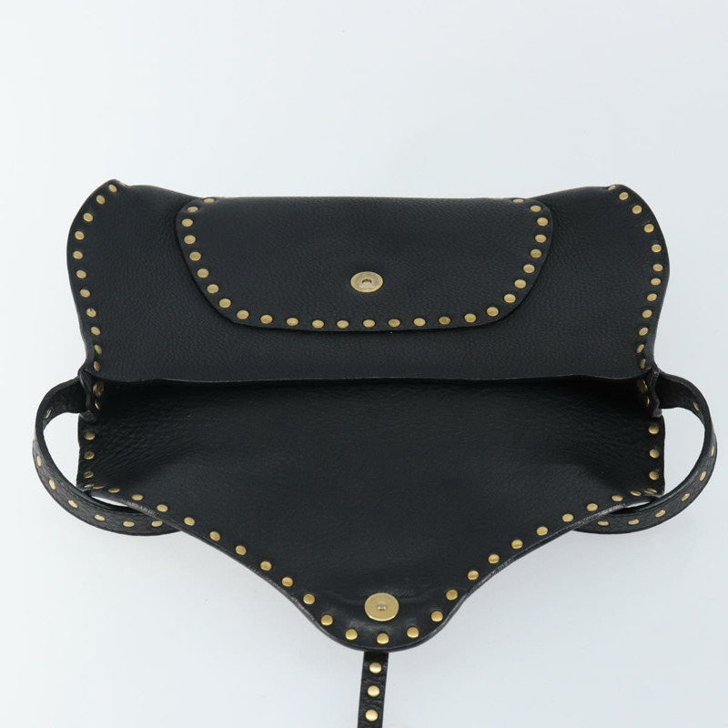 【日本直送】CELINE 鉚釘肩背包 皮革 黑金色 正品 144475V-9