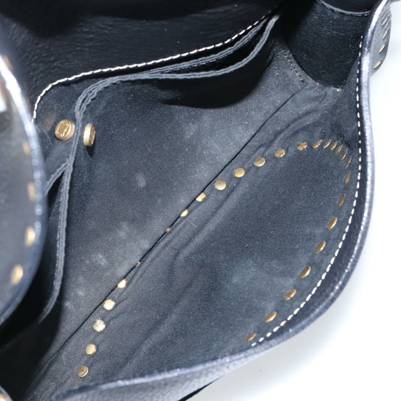 【日本直送】CELINE 鉚釘肩背包 皮革 黑金色 正品 144475V-10