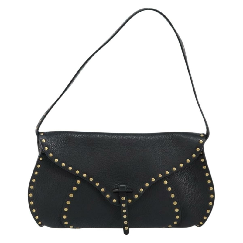 【日本直送】CELINE 鉚釘肩背包 皮革 黑金色 正品 144475V-12