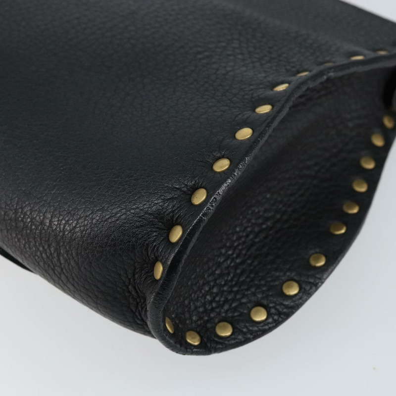 【日本直送】CELINE 鉚釘肩背包 皮革 黑金色 正品 144475V-14