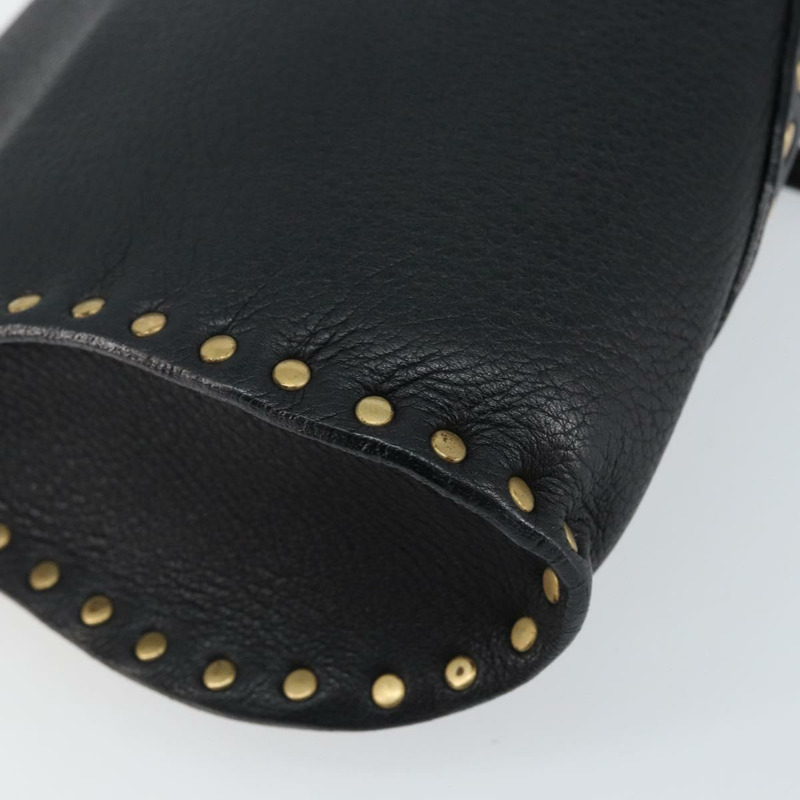 【日本直送】CELINE 鉚釘肩背包 皮革 黑金色 正品 144475V-15
