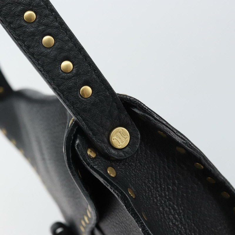 【日本直送】CELINE 鉚釘肩背包 皮革 黑金色 正品 144475V-16