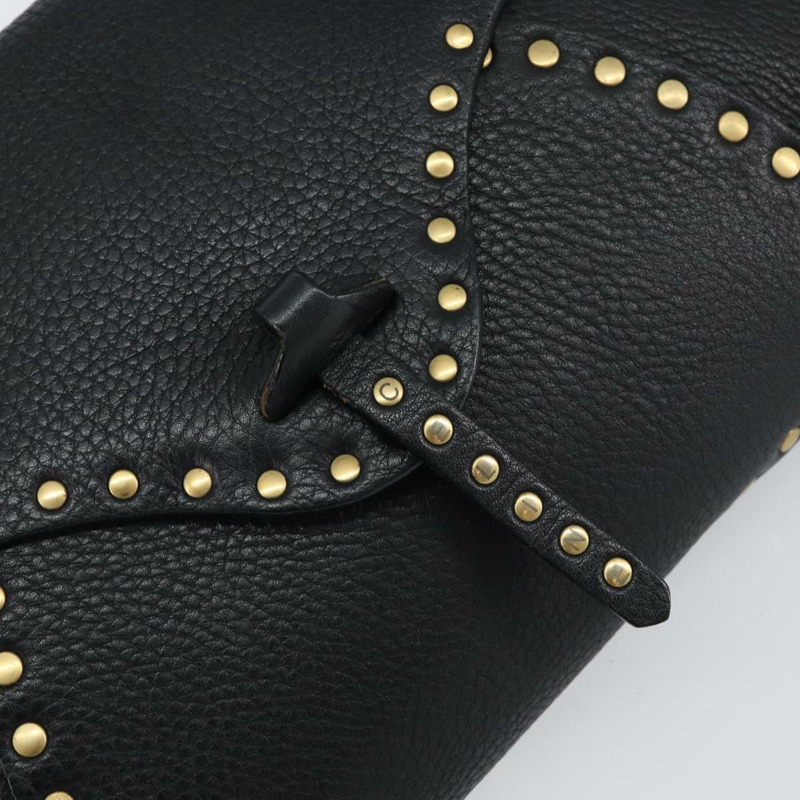 【日本直送】CELINE 鉚釘肩背包 皮革 黑金色 正品 144475V-17