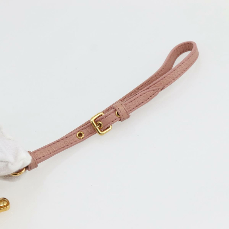 【日本直送】Miu Miu 手拿包 皮革 米色 金色 正品 144819V-6