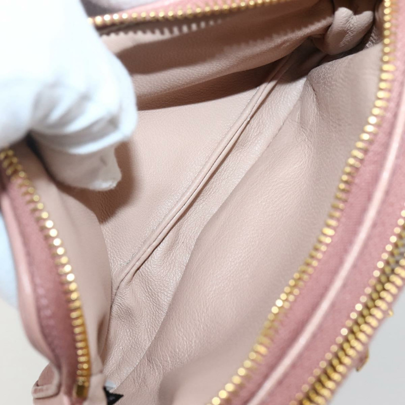 【日本直送】Miu Miu 手拿包 皮革 米色 金色 正品 144819V-9