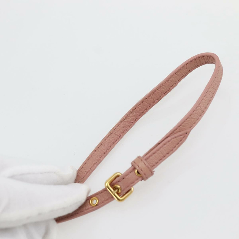 【日本直送】Miu Miu 手拿包 皮革 米色 金色 正品 144819V-13