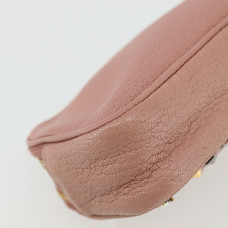 【日本直送】Miu Miu 手拿包 皮革 米色 金色 正品 144819V-17