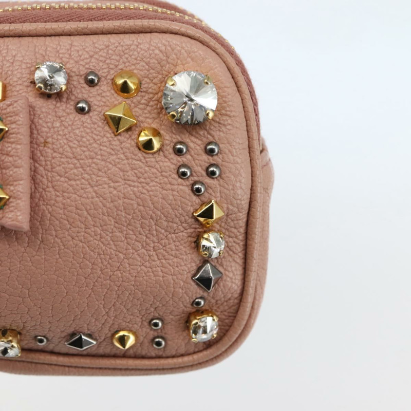 【日本直送】Miu Miu 手拿包 皮革 米色 金色 正品 144819V-19