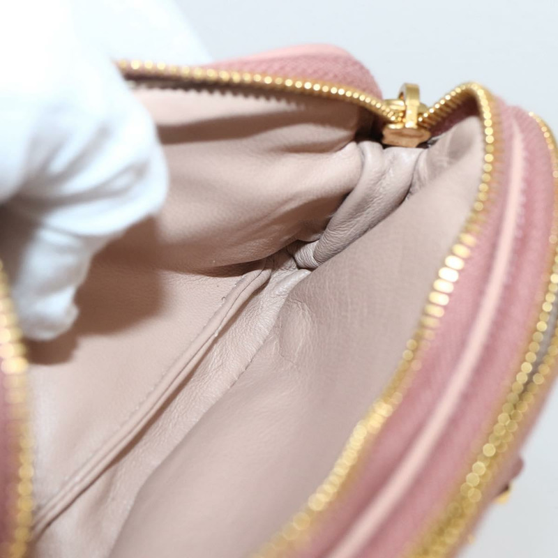 【日本直送】Miu Miu 手拿包 皮革 米色 金色 正品 144819V-21