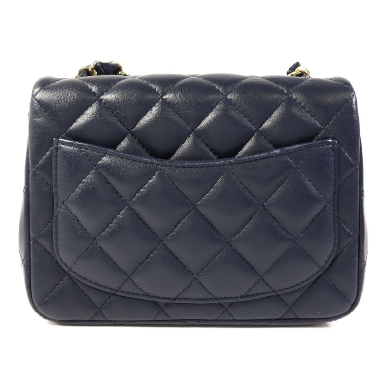 CHANEL 羊皮皮革Mini Classic 17金扣肩背袋-1