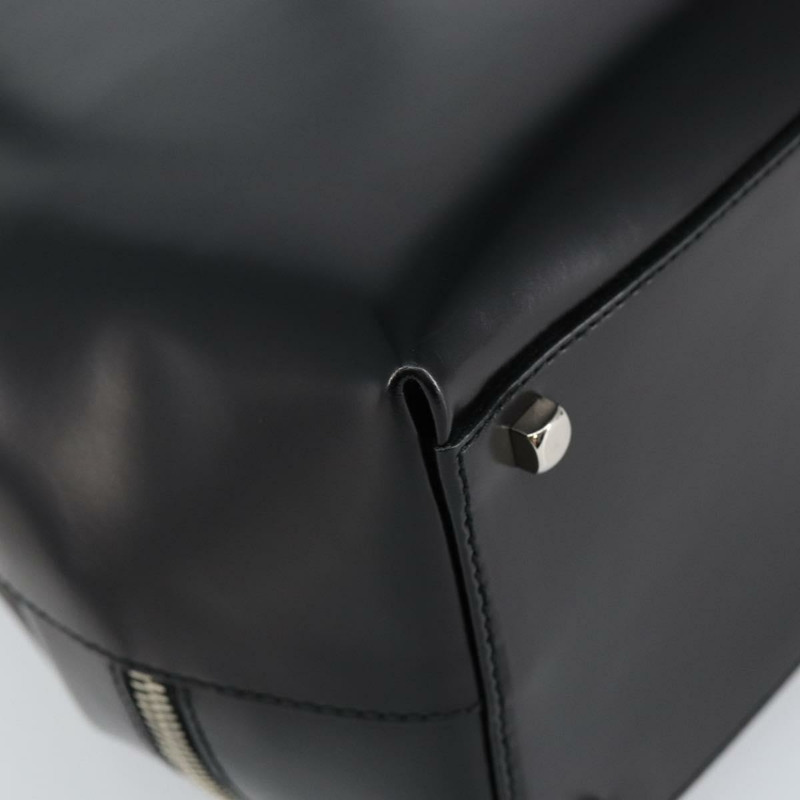 【日本直送】Salvatore Ferragamo Gancini 手提包 皮革 黑色 銀色 正品 143654V-16