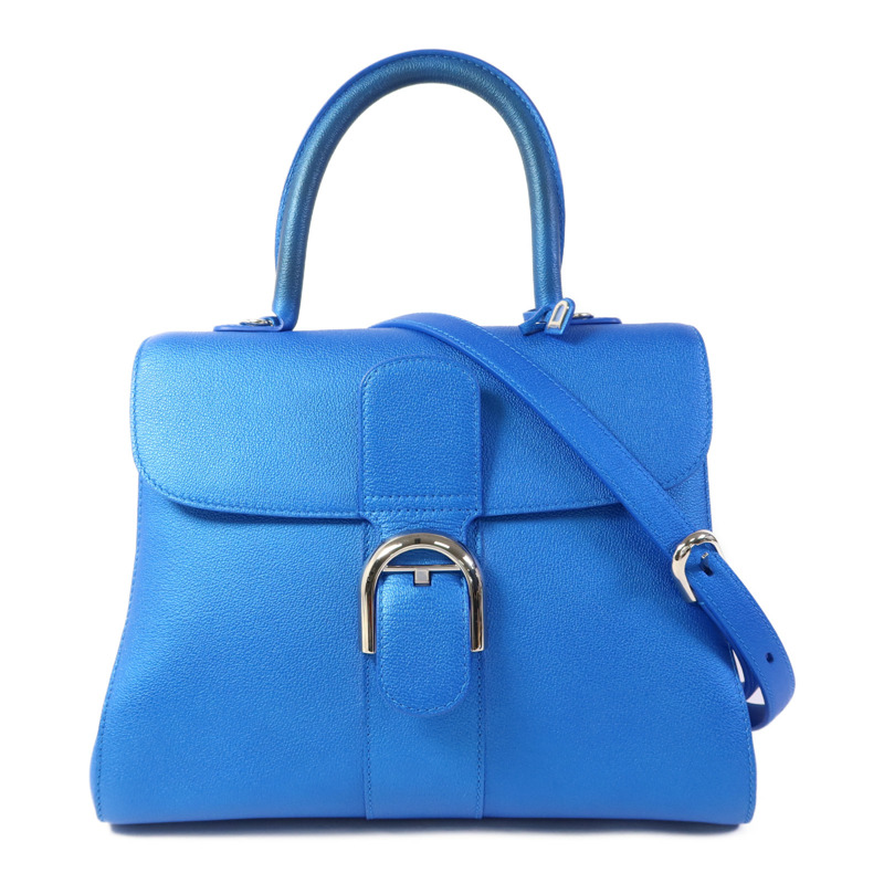 Delvaux 牛皮皮革Brillant MM銀扣手挽肩背兩用袋-0