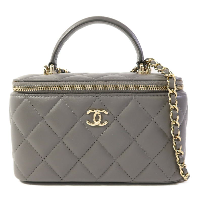 CHANEL 羊皮皮革Vanity Case金扣手挽肩背兩用袋-0