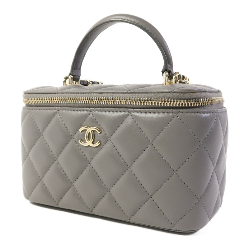 CHANEL 羊皮皮革Vanity Case金扣手挽肩背兩用袋-2