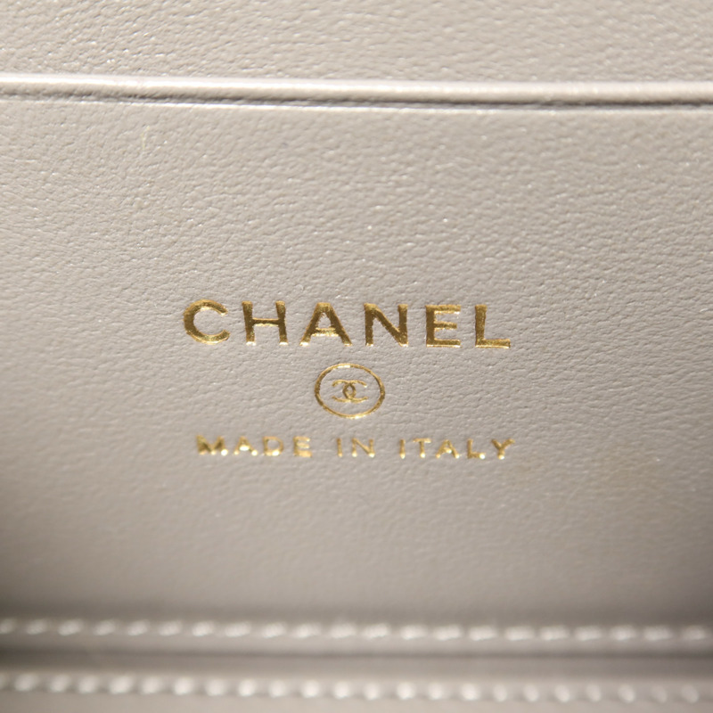 CHANEL 羊皮皮革Vanity Case金扣手挽肩背兩用袋-6