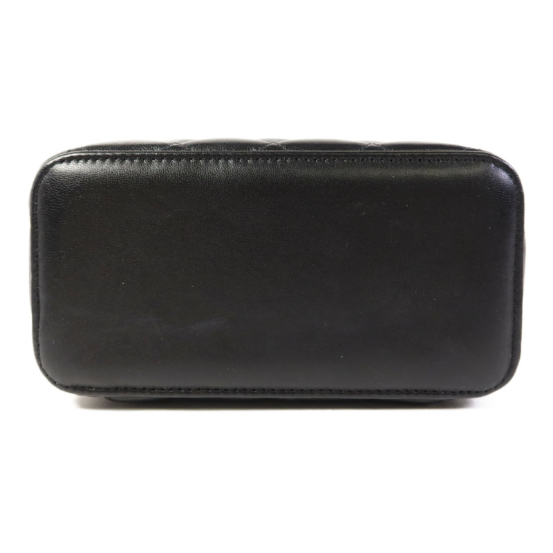 CHANEL 羊皮皮革Vanity Case金扣鏈帶手挽肩背兩用袋-3
