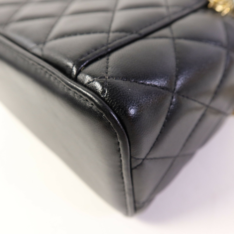 CHANEL 羊皮皮革Vanity Case金扣鏈帶手挽肩背兩用袋-11