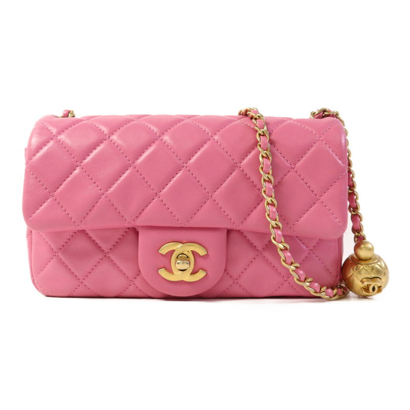 CHANEL 羊皮皮革Classic 20 Golden Ball金扣鏈帶肩背袋-0