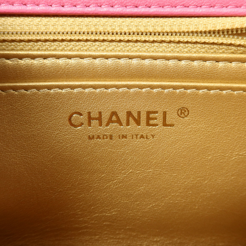 CHANEL 羊皮皮革Classic 20 Golden Ball金扣鏈帶肩背袋-6
