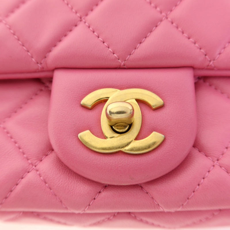 CHANEL 羊皮皮革Classic 20 Golden Ball金扣鏈帶肩背袋-10