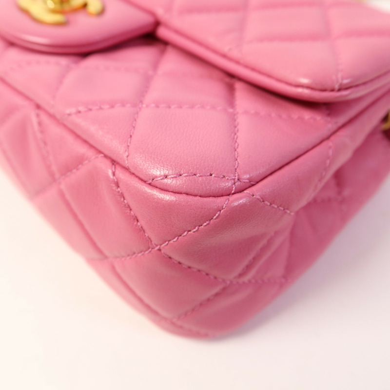 CHANEL 羊皮皮革Classic 20 Golden Ball金扣鏈帶肩背袋-12