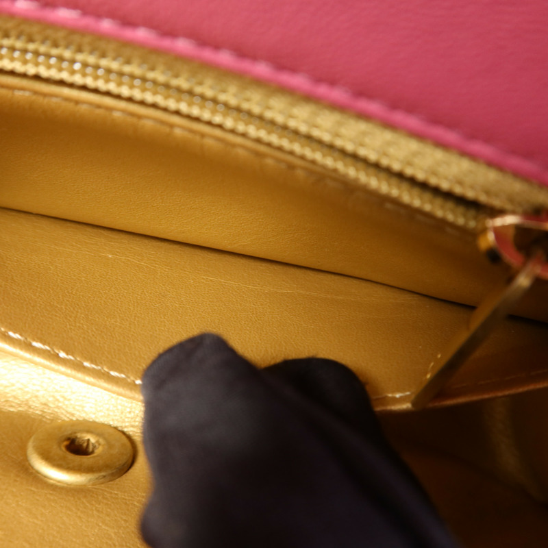 CHANEL 羊皮皮革Classic 20 Golden Ball金扣鏈帶肩背袋-18