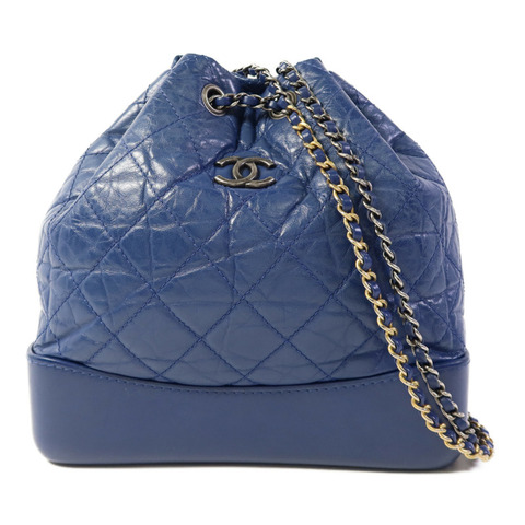 CHANEL 牛皮皮革Gabrielle Backpack銀扣背包