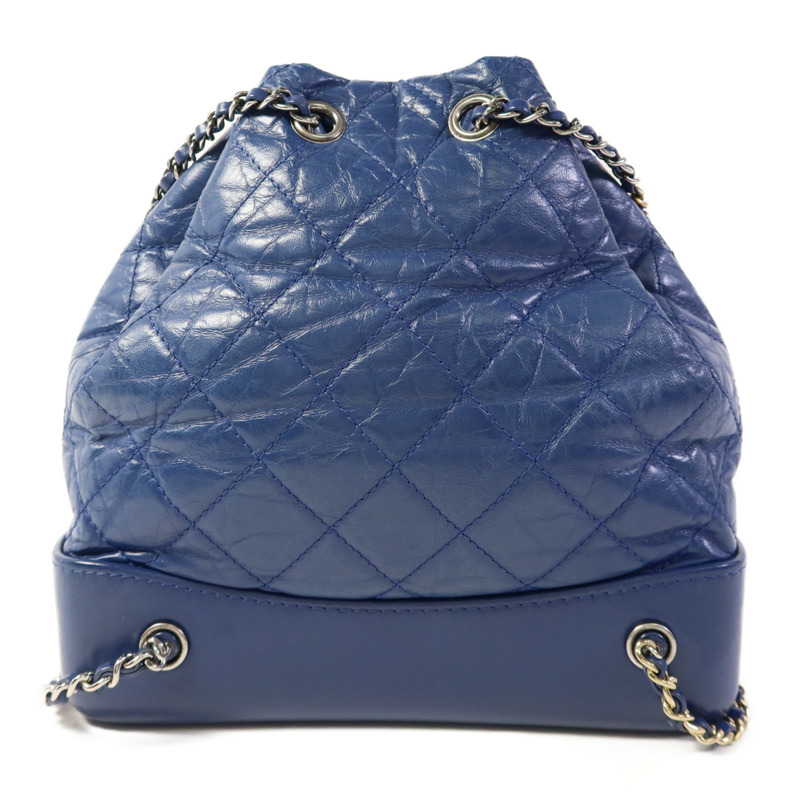 CHANEL 牛皮皮革Gabrielle Backpack銀扣背包-1
