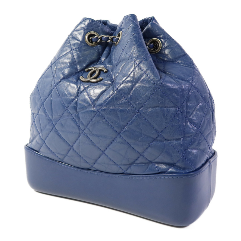 CHANEL 牛皮皮革Gabrielle Backpack銀扣背包-2