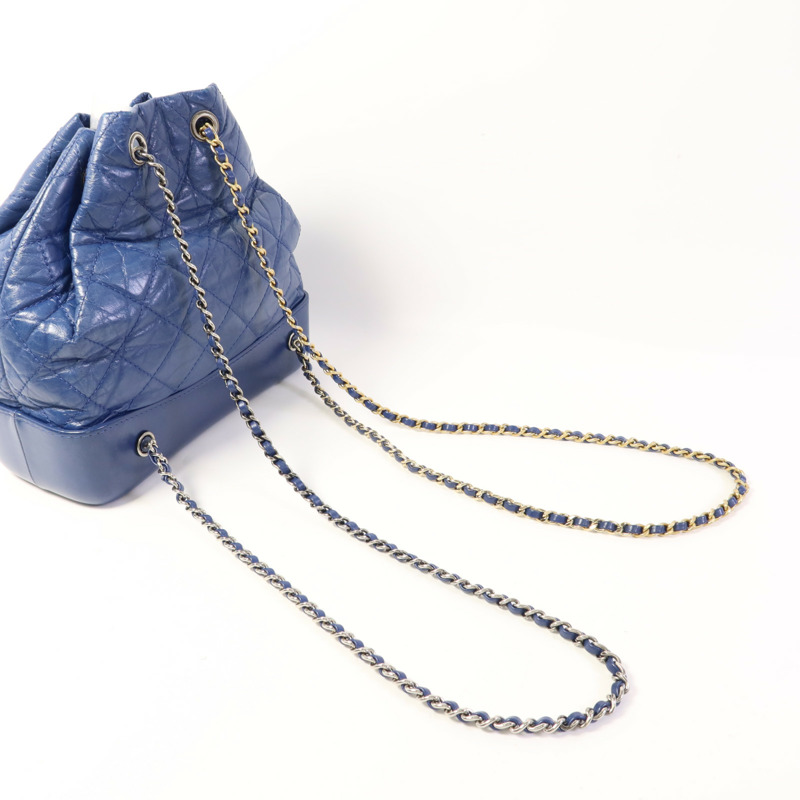 CHANEL 牛皮皮革Gabrielle Backpack銀扣背包-4
