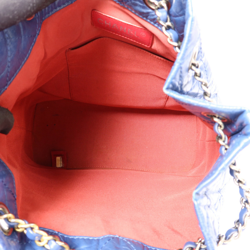 CHANEL 牛皮皮革Gabrielle Backpack銀扣背包-5