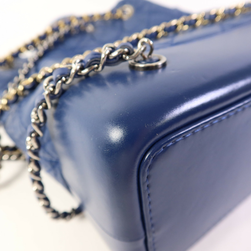 CHANEL 牛皮皮革Gabrielle Backpack銀扣背包-13