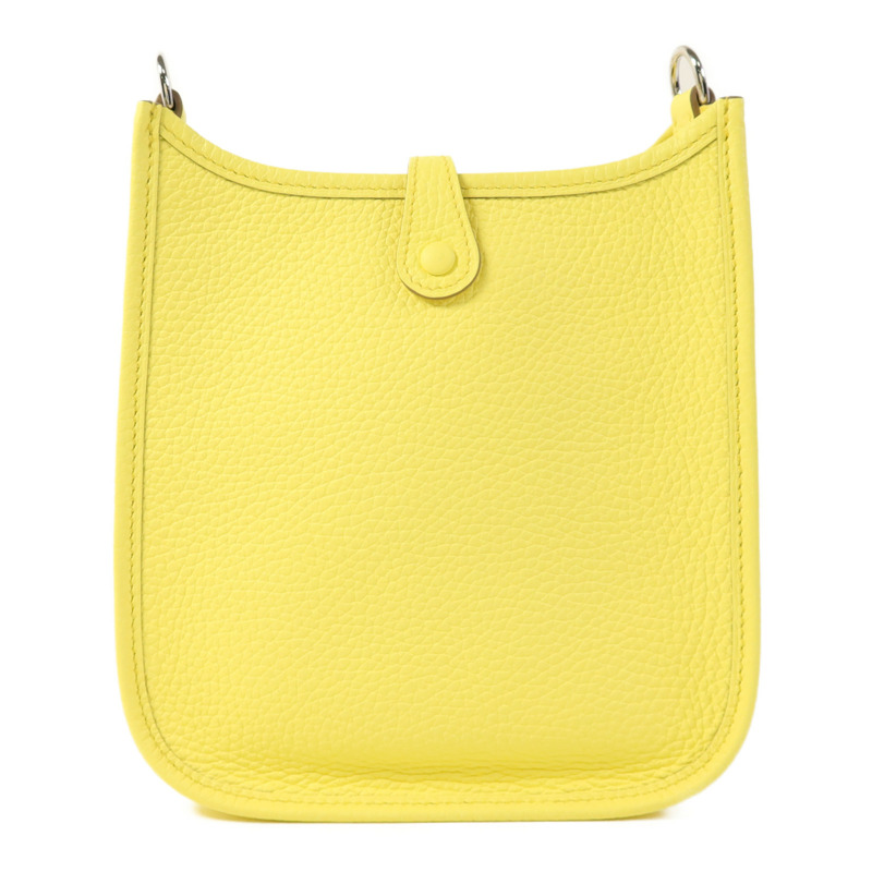 HERMES Clemence皮革Evelyne TPM銀扣肩背袋Lime-1