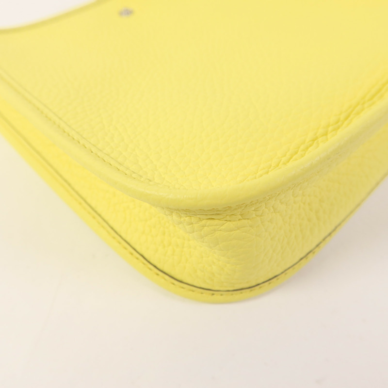 HERMES Clemence皮革Evelyne TPM銀扣肩背袋Lime-12