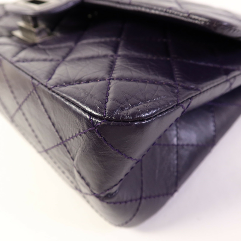 CHANEL 牛皮皮革2.55 Jumbo銀扣鏈帶肩背袋-12