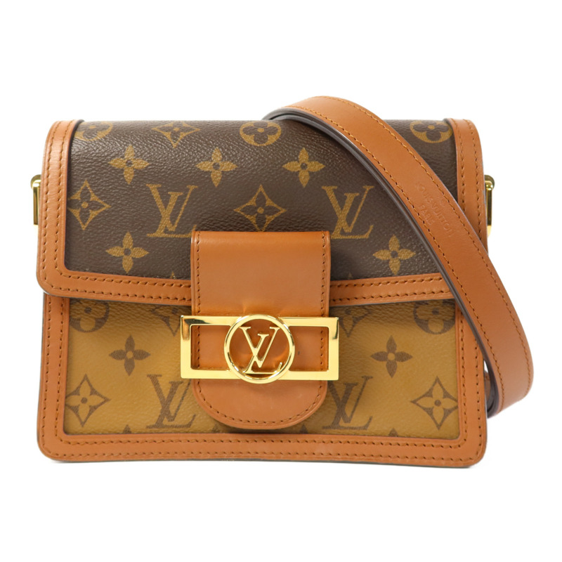 LOUIS VUITTON Monogram Reverse Mini Dauphine金扣肩背袋-0